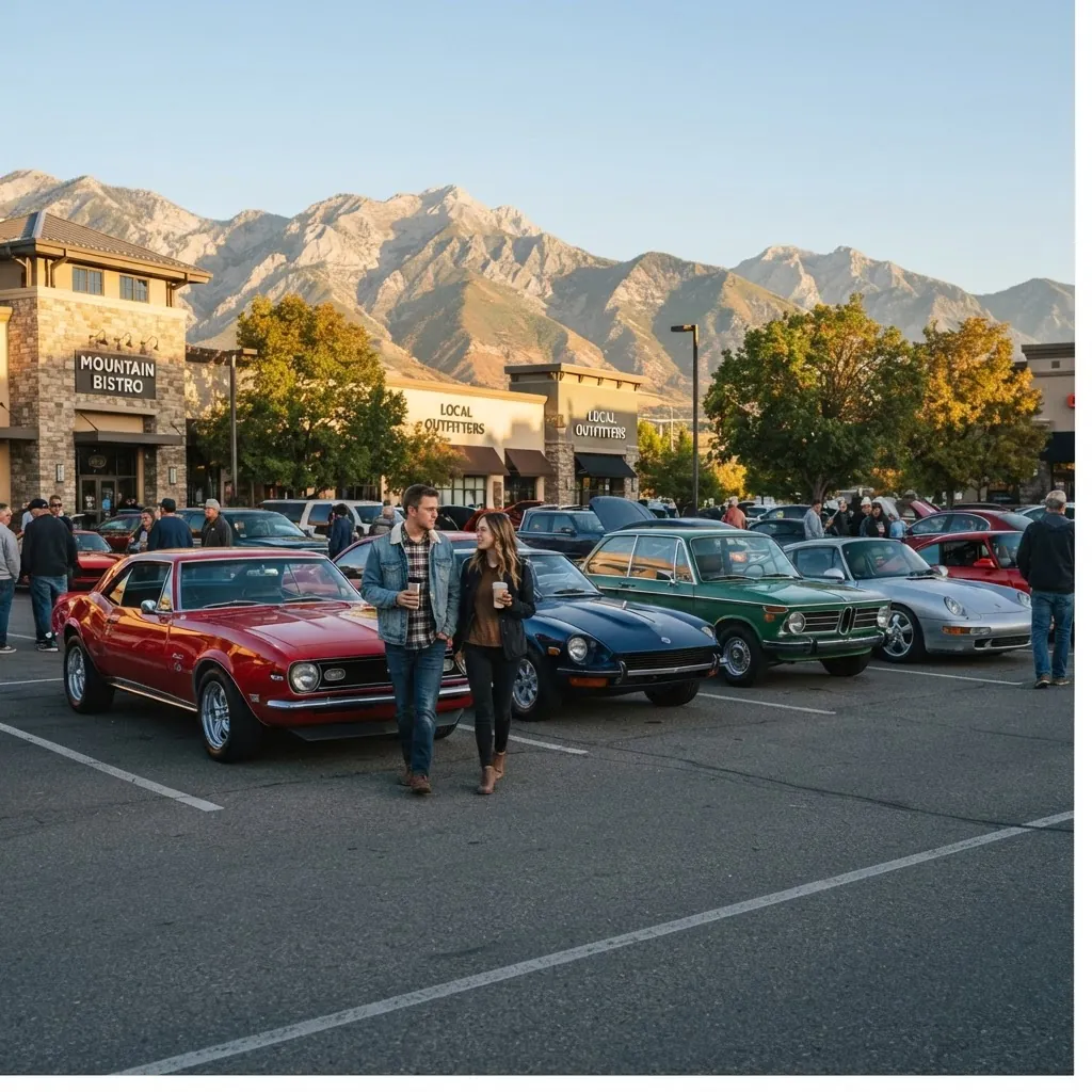 Layton car scene at golden hour