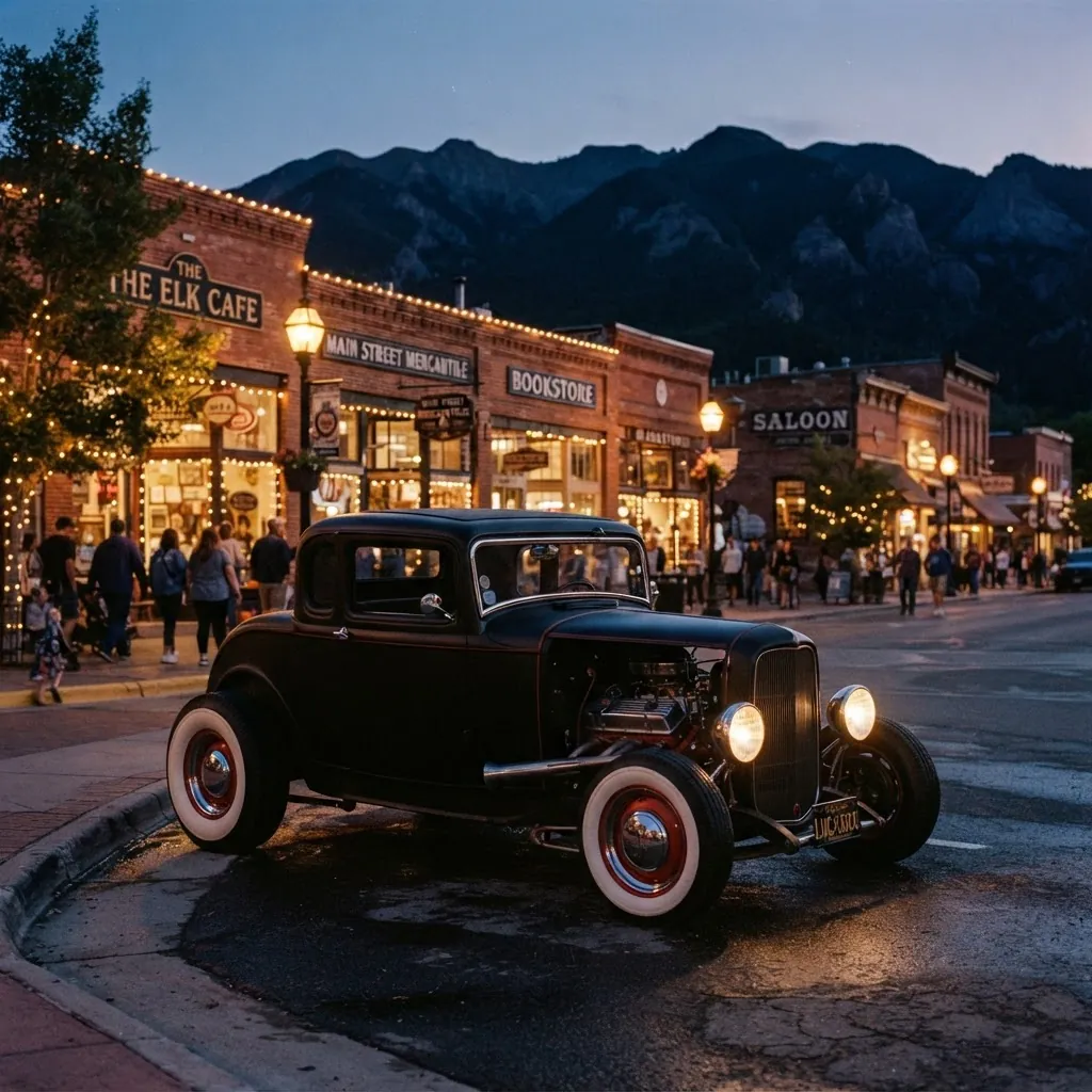 Ogden car scene at golden hour